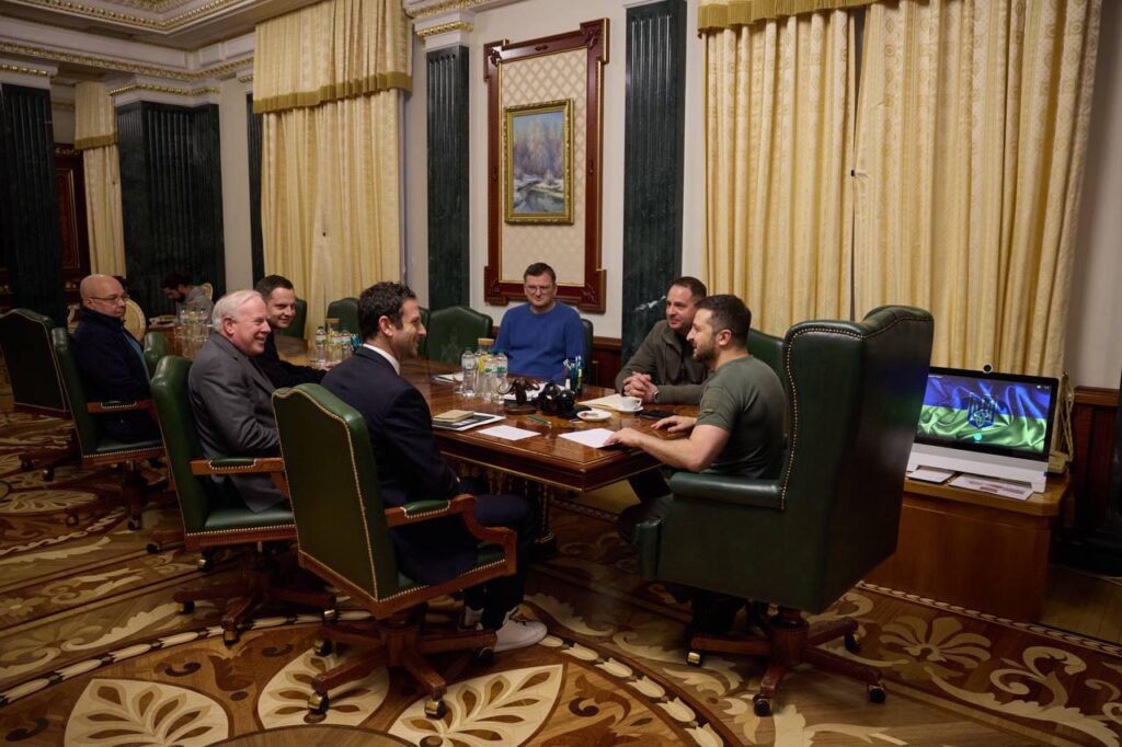 Zelensky with Goldman Sachs representatives