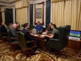 Zelensky with Goldman Sachs representatives