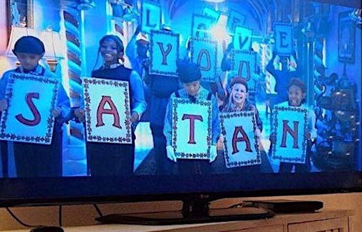 Disney caught forcing kids to carry 'we love Satan' holiday message