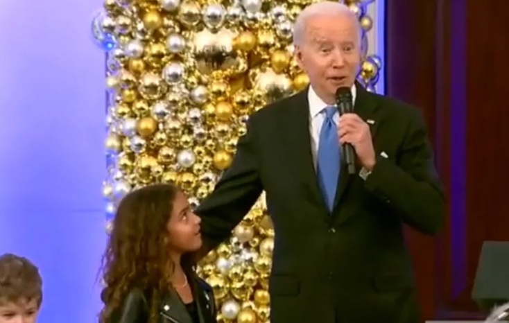 Biden fondles little girl at White House event party