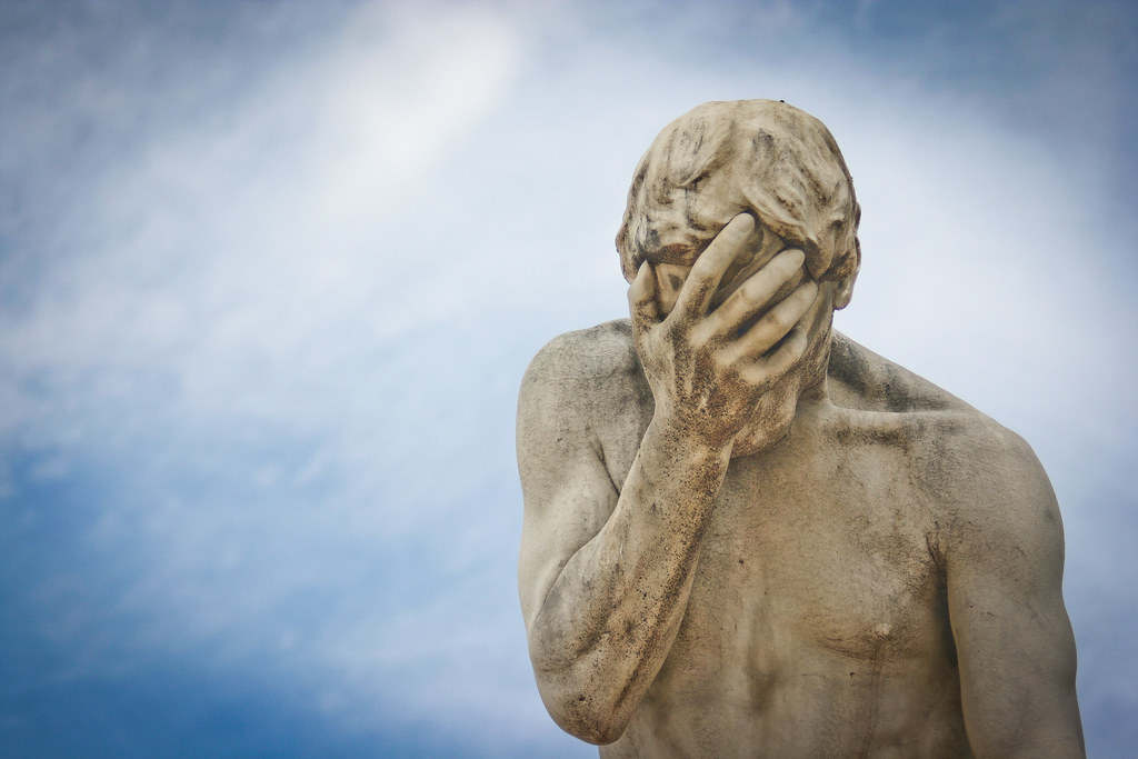 facepalm statue