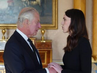 dame jacinda with the king