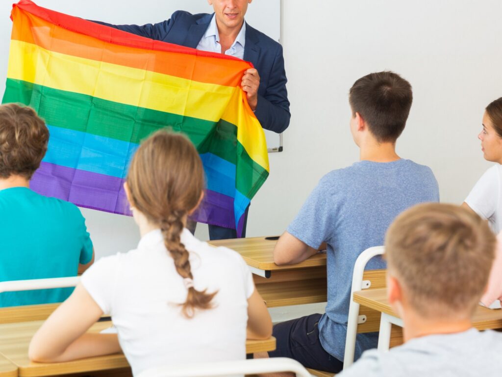rainbow flag at school