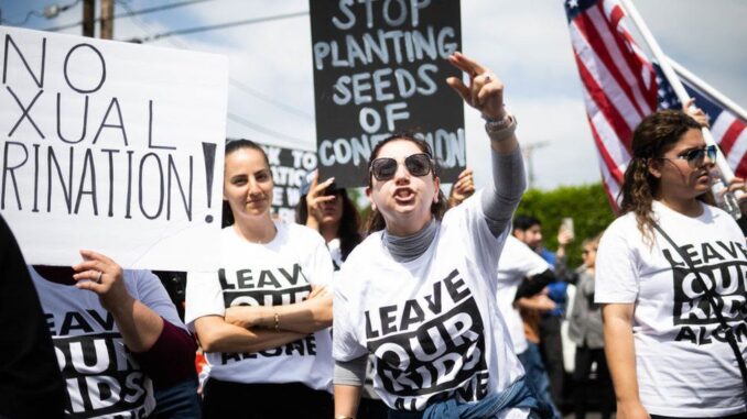 LA parent protest LGBT cirriculum