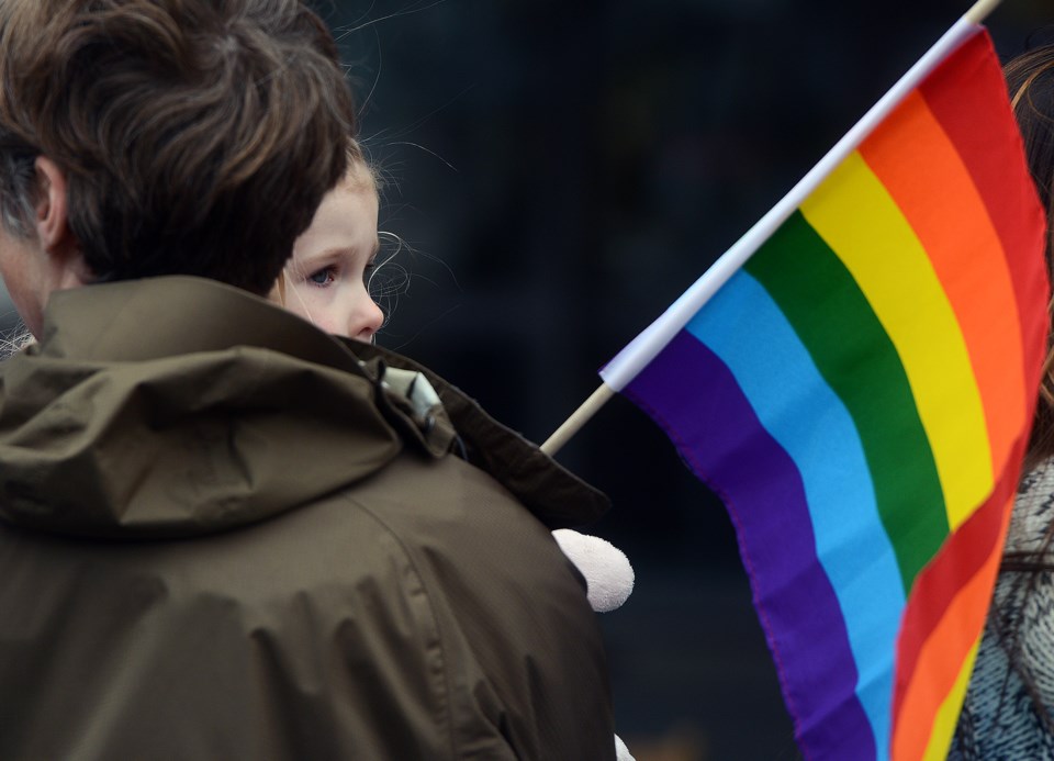 parent and child LGBTQ flad