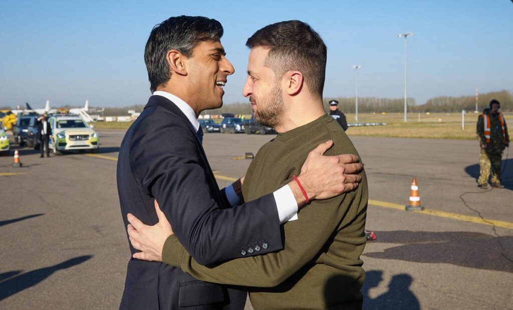 UK PM Sunak and Ukriane's Zelensky