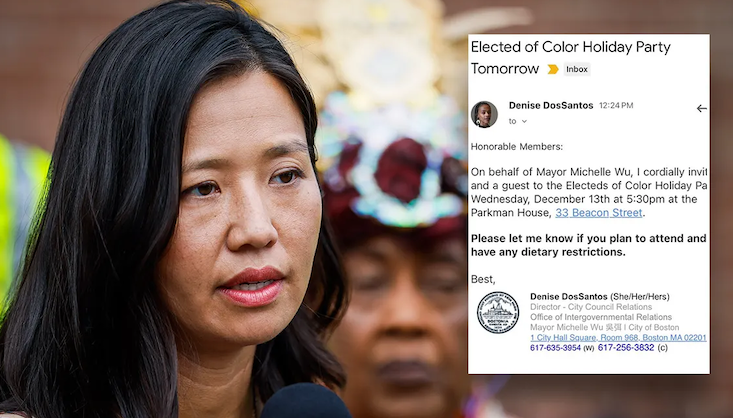 Democrat mayor who organized no whites Christmas party exposed as being married to a white man.