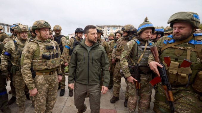 Zelensky and Ukrainian troops