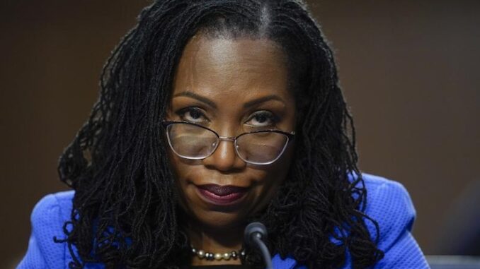 Justice Jackson calls for First Amendment to be abolished.