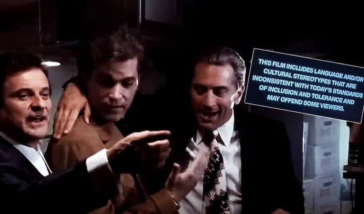 AMC whacks trigger warning on Goodfellas movie for lack of diversity.
