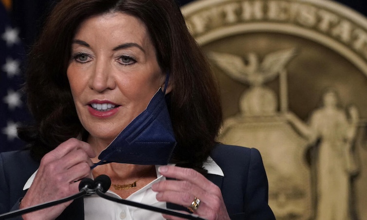 NY Governor who mandated masks during pandemic criminalizes masks on subway.