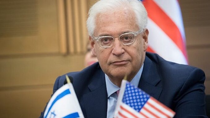 US ambassador says Americans who criticize Israel should rot in jail.