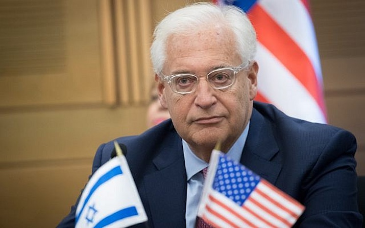 US ambassador says Americans who criticize Israel should rot in jail.