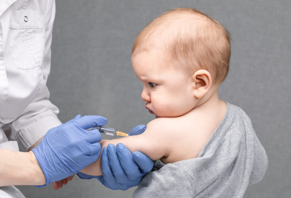 baby haveing a vaccine