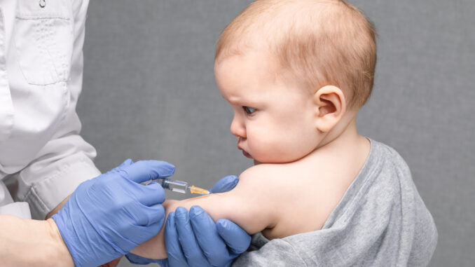 baby haveing a vaccine