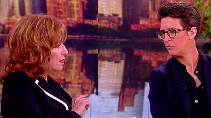 Joy Behar and Rachel Maddow warn Trump planning to throw them in jail for their awful shows.