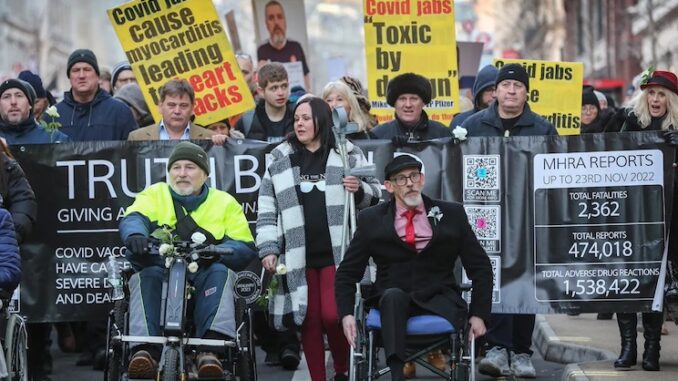 UK government withholding compensation from COVID jab victims.