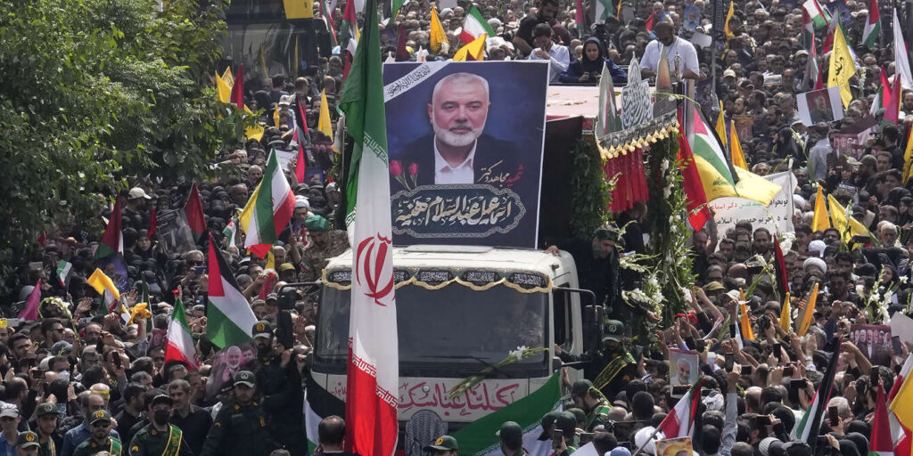 funeral of Hamas leadr in Iran