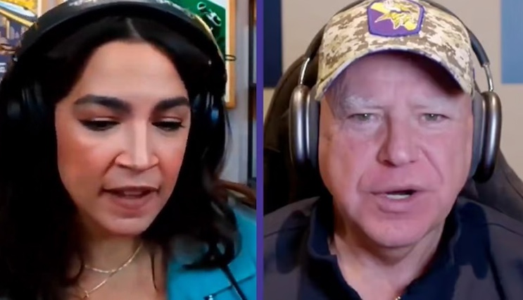 Tim Walz Vows To Make AOC House Speaker if Kamala Wins Election