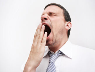 man yawns