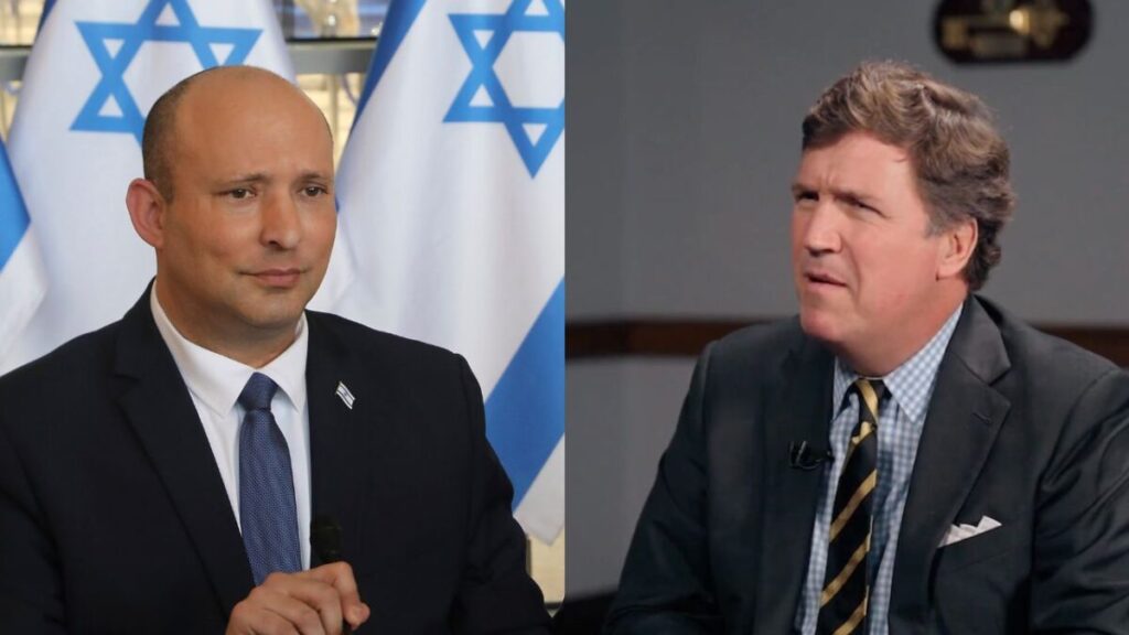 Es Israeli PM and Tucker Carlosn