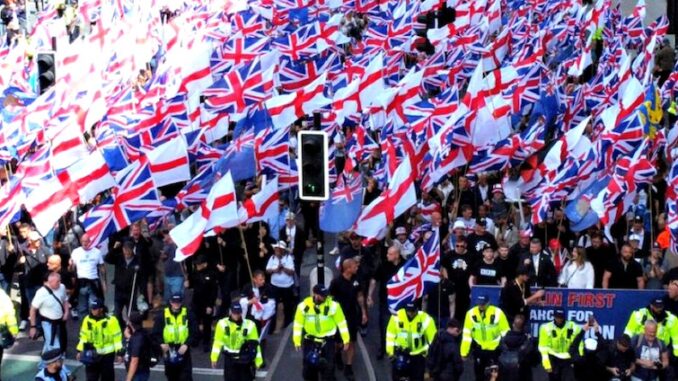 Millions of people in UK rise up against migrant invasion in Britain.