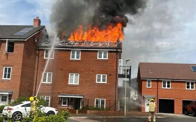 solar panel fire