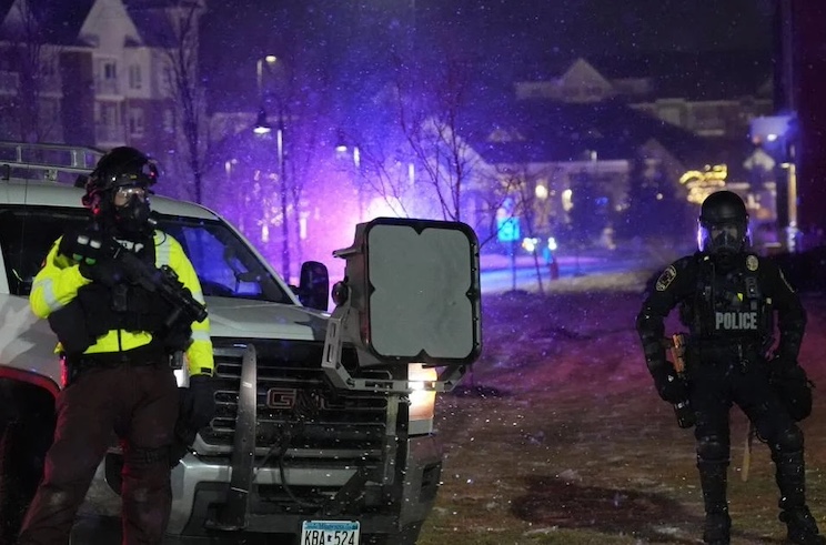 Police unleash voice of God military weapon against anti-ICE protestors.