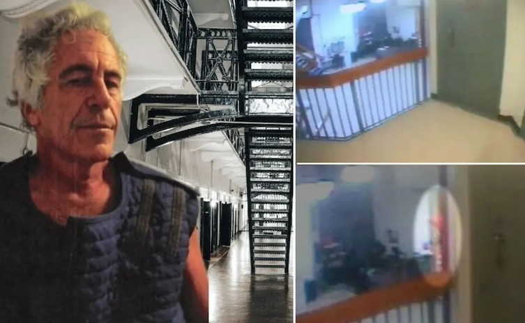 Mysterious figure spotted outside Epstein's cell moments before his death, DOJ files reveal.