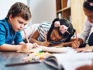 pupils drawing at school