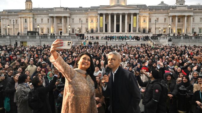 Muslim gathering Trafalgar Square